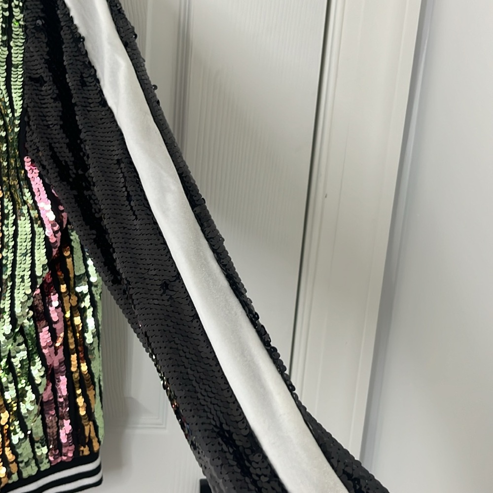 Adore Multi Color Sequin And Velour Striped Bombe… - image 3